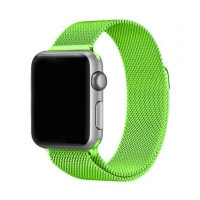 Металевий ремінець Milanese loop для годинника Apple Watch lime green