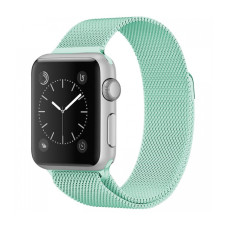 Металлический ремешок Milanese loop для часов Apple Watch marine green