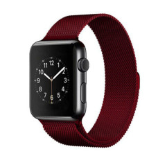 Металлический ремешок Milanese loop для часов Apple Watch marsala