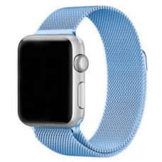 Металлический ремешок Milanese loop для часов Apple Watch neon blue