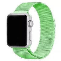 Металлический ремешок Milanese loop для часов Apple Watch neon green