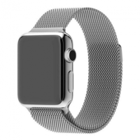 Металлический ремешок Milanese loop для часов Apple Watch silver