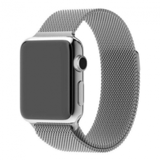 Металлический ремешок Milanese loop для часов Apple Watch silver
