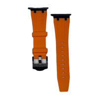 Силіконовий ремінець New Silicone Classic silicone black для годинника Apple Watch orange