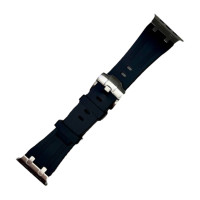 Силіконовий ремінець New Silicone Classic silicone silver для годинника Apple Watch black
