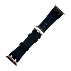 Силіконовий ремінець New Silicone Classic silicone silver для годинника Apple Watch black