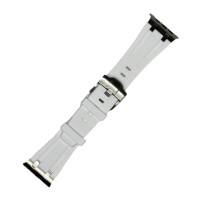 Силіконовий ремінець New Silicone Classic silicone silver для годинника Apple Watch white