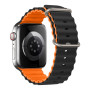 Силиконовый ремешок Ultra Ocean band для часов Apple Watch black orange