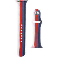Силиконовый ремешок Silicon Braided для часов Apple Watch сине-красный