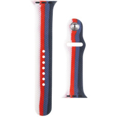 Силиконовый ремешок Silicon Braided для часов Apple Watch сине-красный