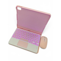 Чехол с RGB клавиатурой и мышкой  для iPad 7/8/9 10.2" - Air 3/Pro 10.5" pink