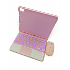 Чехол с RGB клавиатурой и мышкой  для iPad 10.9" 10gen / iPad 11" A16 pink