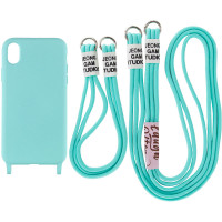 Чехол с двумя ремешками California two straps для iPhone XR marine green