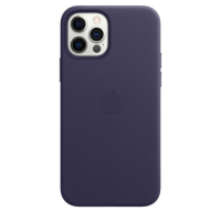 Чехол Leather Case with MagSafe для iPhone 12 Pro Max deep violet