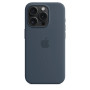 Чохол Silicone Case with MagSafe для iPhone 15 Pro Max storm blue