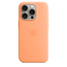 Чехол Silicone Case with MagSafe для iPhone 15 Pro Max orange sorbet