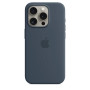Чохол Silicone Case with MagSafe для iPhone 15 Pro Max storm blue