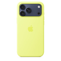 Чохол Silicone Case with MagSafe для iPhone 17 Pro Max neon yellow