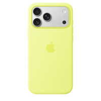 Чехол Silicone Case with MagSafe для iPhone 17 Pro neon yellow