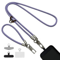 Набір шнурків 120см + 35см для телефону light purple