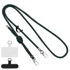 Шнурок с двуомя креплениями (8мм) 150см для телефона dark green
