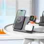 Беспроводное зарядное устройство Hoco CQ1 3in1 Geek folding for iWatch Magnetic Wireless Charger black