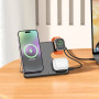 Беспроводное зарядное устройство Hoco CQ1 3in1 Geek folding for iWatch Magnetic Wireless Charger black