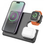 Беспроводное зарядное устройство Hoco CQ1 3in1 Geek folding for iWatch Magnetic Wireless Charger black