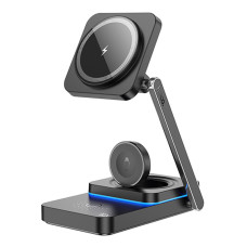Беспроводное зарядное устройство Hoco CQ10 Consuelo 3in1 black Беспроводное зарядное устройство Hoco CQ10 Consuelo 3in1 black