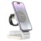 Бездротовий зарядний пристрій Hoco CQ3 3in1 Magnetic Wireless Charger milky white