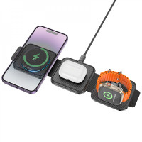 Беспроводное зарядное устройство Hoco CQ4 3in1 Magnetic Wireless Charger black