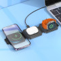 Бездротовий зарядний пристрій Hoco CQ4 3in1 Magnetic Wireless Charger black