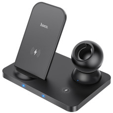 Бездротовий зарядний пристрій Hoco CW33 Ultra Charge 3in1 black