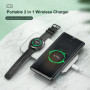 Бездротовий зарядний пристрій Rock Leather 2in1 W32 white