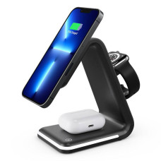 Беспроводное зарядное устройство Smart 3 in 1 B17 15W MagSafe black