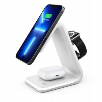 Беспроводное зарядное устройство Smart 3 in 1 B17 15W MagSafe white