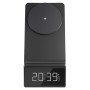 Бездротовий зарядний пристрій + годинник Wiwu 3in1 Wi-W011 black