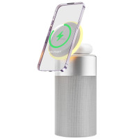 Беспроводное зарядное устройство + Bluetooth колонка Wiwu 3in1 Wi-W022 white