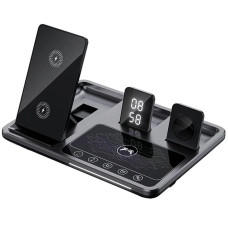 Бездротовий зарядний пристрій + годинник R11 4 in 1 30W black