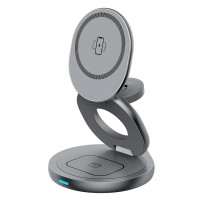 Беспроводное зарядное устройство MagSafe 3 in 1 Transformer 15W gray