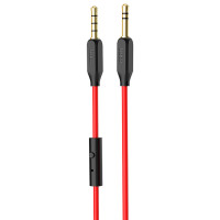 Аудио кабель Aux Hoco UPA12 с микрофоном (1m) black/red