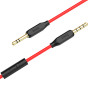 Аудио кабель Aux Hoco UPA12 с микрофоном (1m) black/red