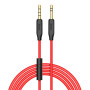 Аудио кабель Aux Hoco UPA12 с микрофоном (1m) black/red