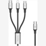 Кабель Baseus Rapid Series 3-in-1 Micro USB+Lightning+Type-C (1.2m) black silver