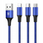 Кабель Baseus Rapid Series 3-in-1 Micro USB+Lightning+Type-C (1.2m) blue