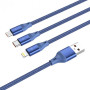 Кабель Baseus Rapid Series 3-in-1 Micro USB+Lightning+Type-C (1.2m) blue