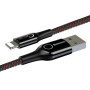 Кабель Baseus C-shaped Light Intelligent Power-Off Lightning 2.4A (1m) black