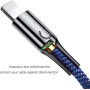 Кабель Baseus C-shaped Light Intelligent Power-Off Lightning 2.4A (1m) blue