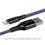 Кабель Baseus C-shaped Light Intelligent Power-Off Lightning 2.4A (1m) blue