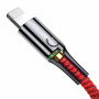Кабель Baseus C-shaped Light Intelligent Power-Off Lightning 2.4A (1m) red